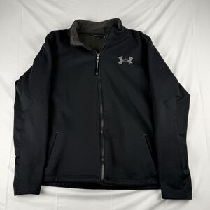 Under Armour Fleece Lined Large Semi-Fitted Womens Jacket - Black with Gray 2011